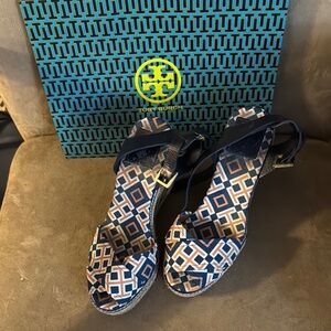 Tory Burch Women's Blue Espadrille Sandals